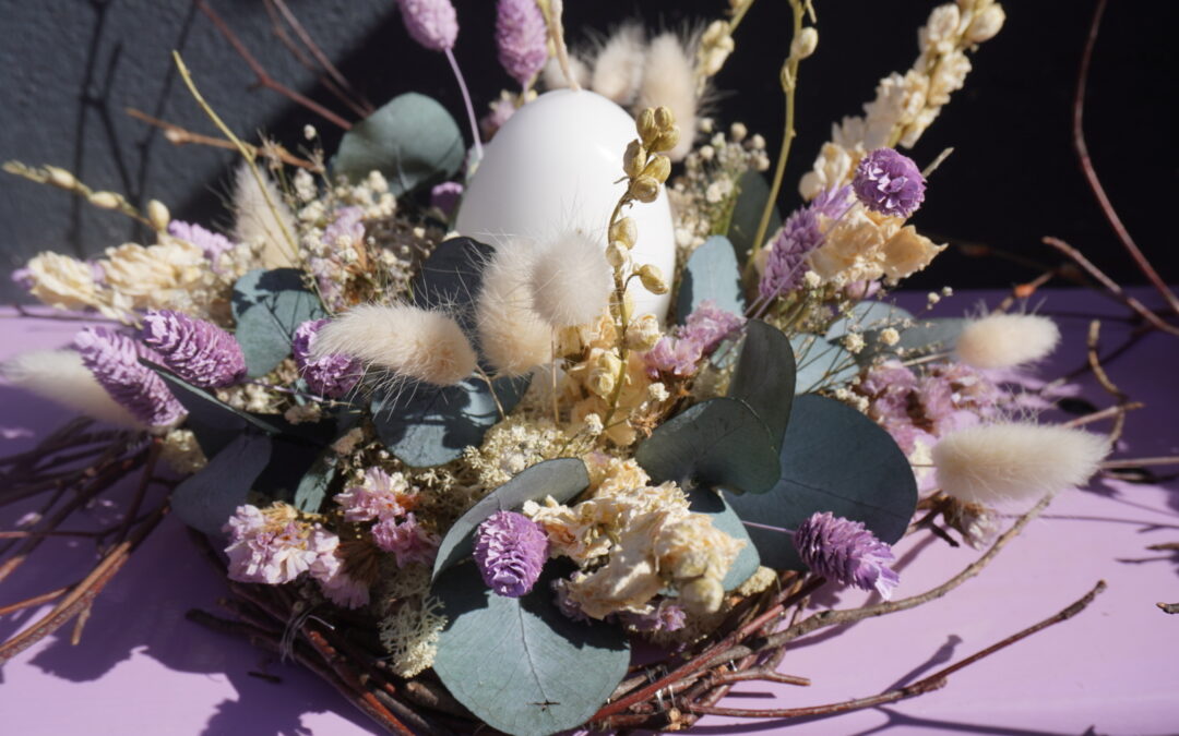 Osternestgesteck – Trockenblumen Workshop